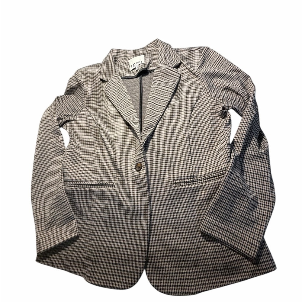 ICHI Women's Classic Brown and Tan Houndstooth Blazer XXL - Picture 10 of 16